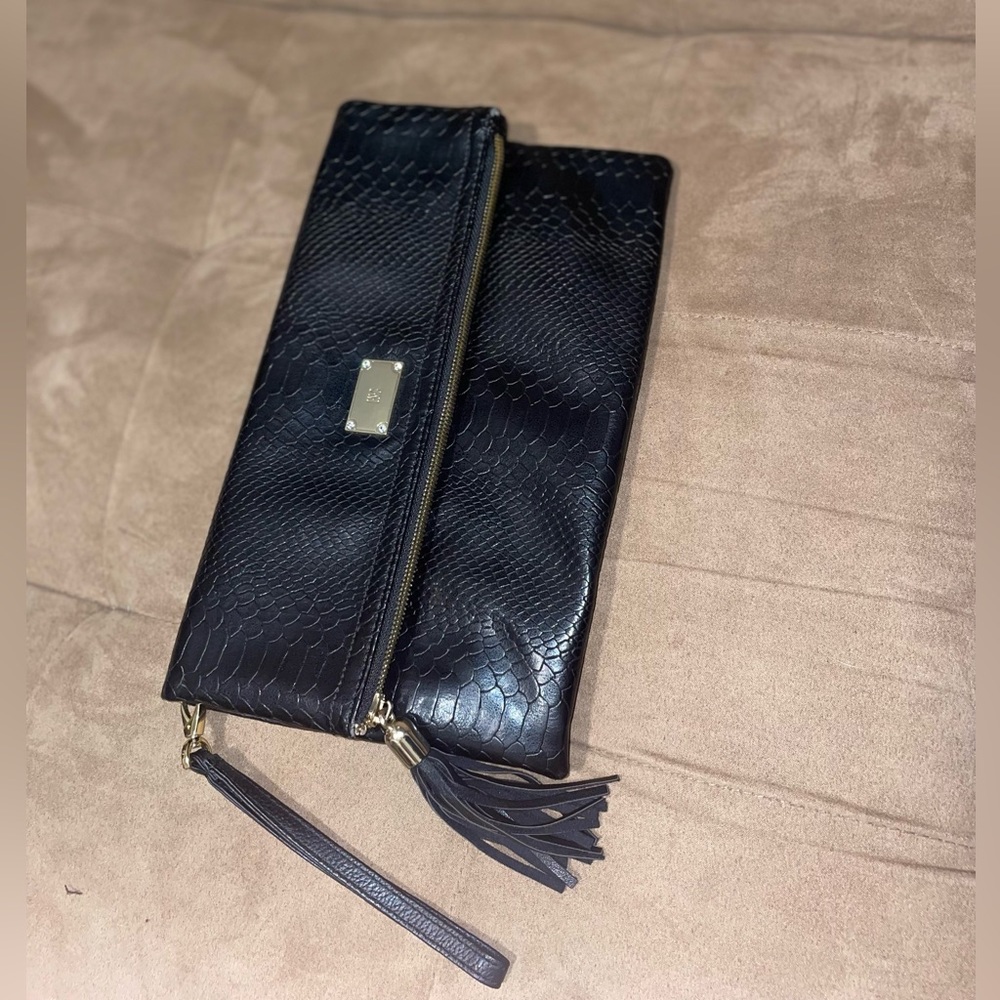 Snakeskin print wristlet purse